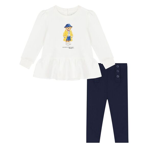 NWT RALPH LAUREN Baby Girl 9 MOS,18 mos 2 PC SWEATER + LEGGINGS SET